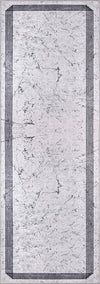 Lucas White Marble Washable Rug