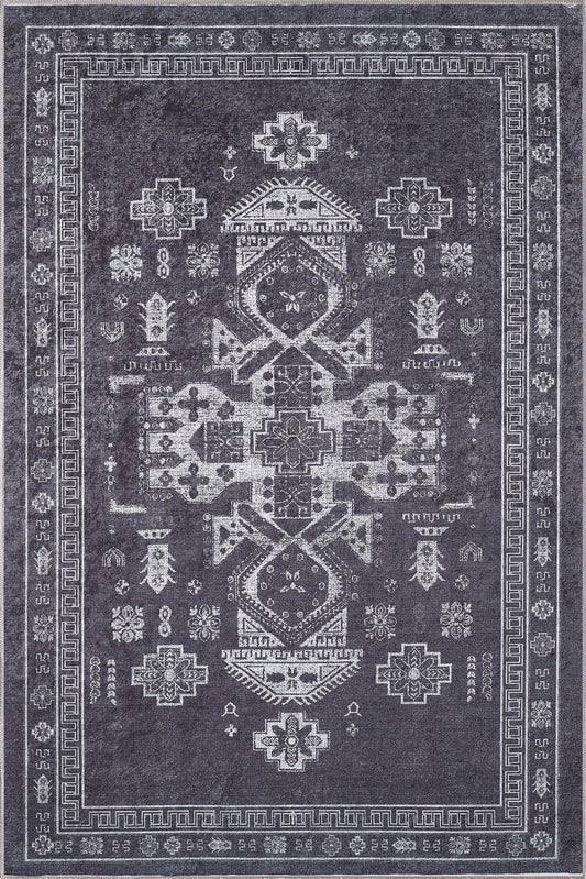 Romilly Black and White Persian Rug