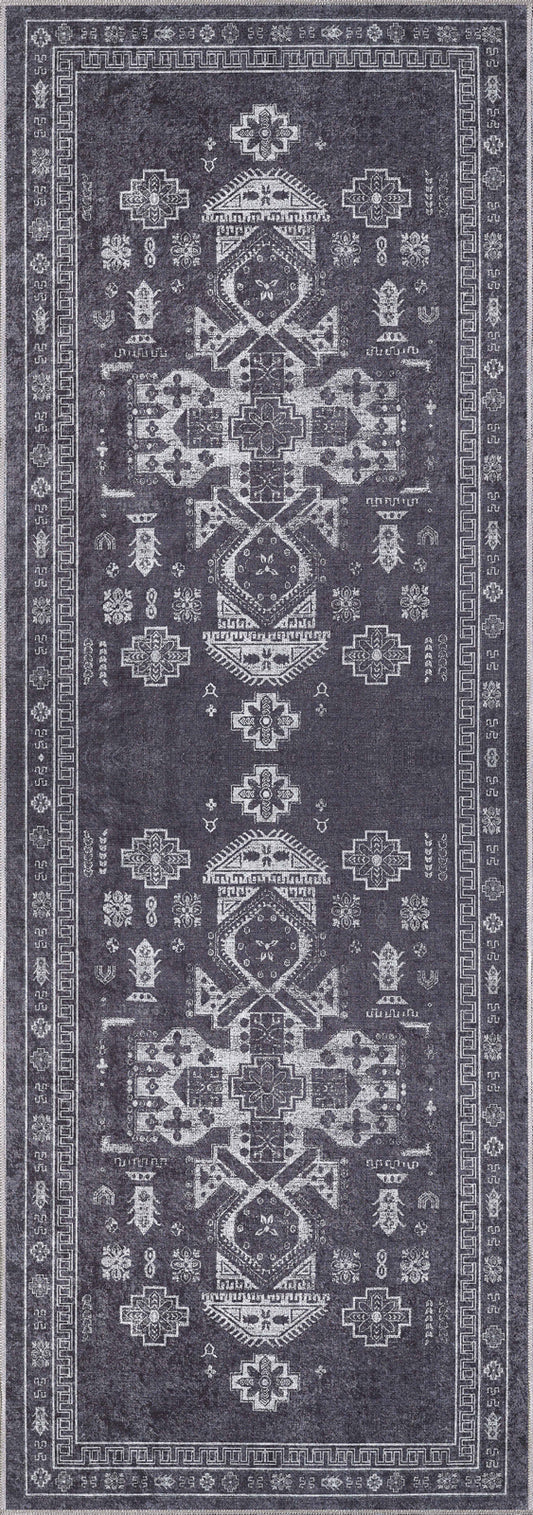 Romilly Black and White Persian Rug