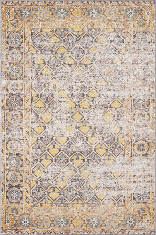 Leo Yellow Erased Rug