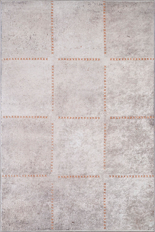 Gawain Beige Checkered Rug