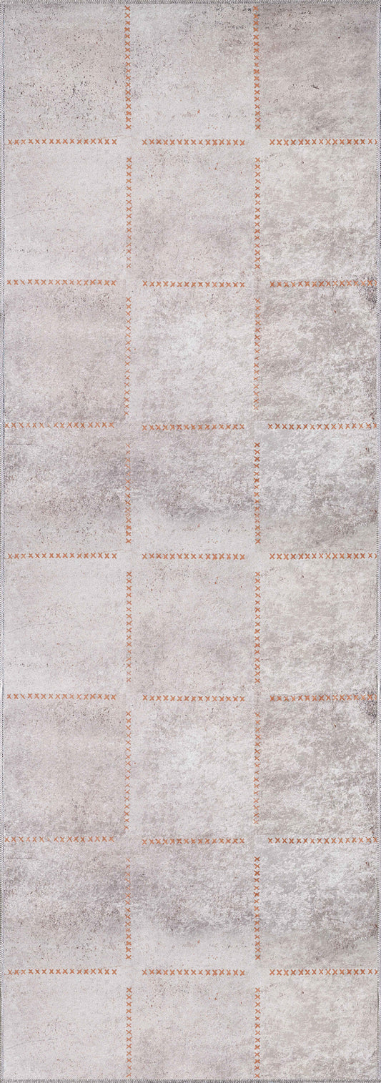 Gawain Beige Checkered Rug