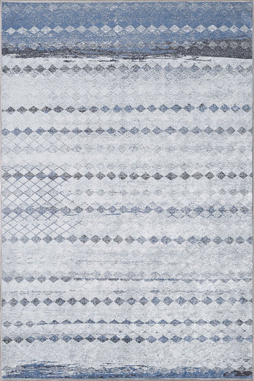 Quillon Blue Striped Rug