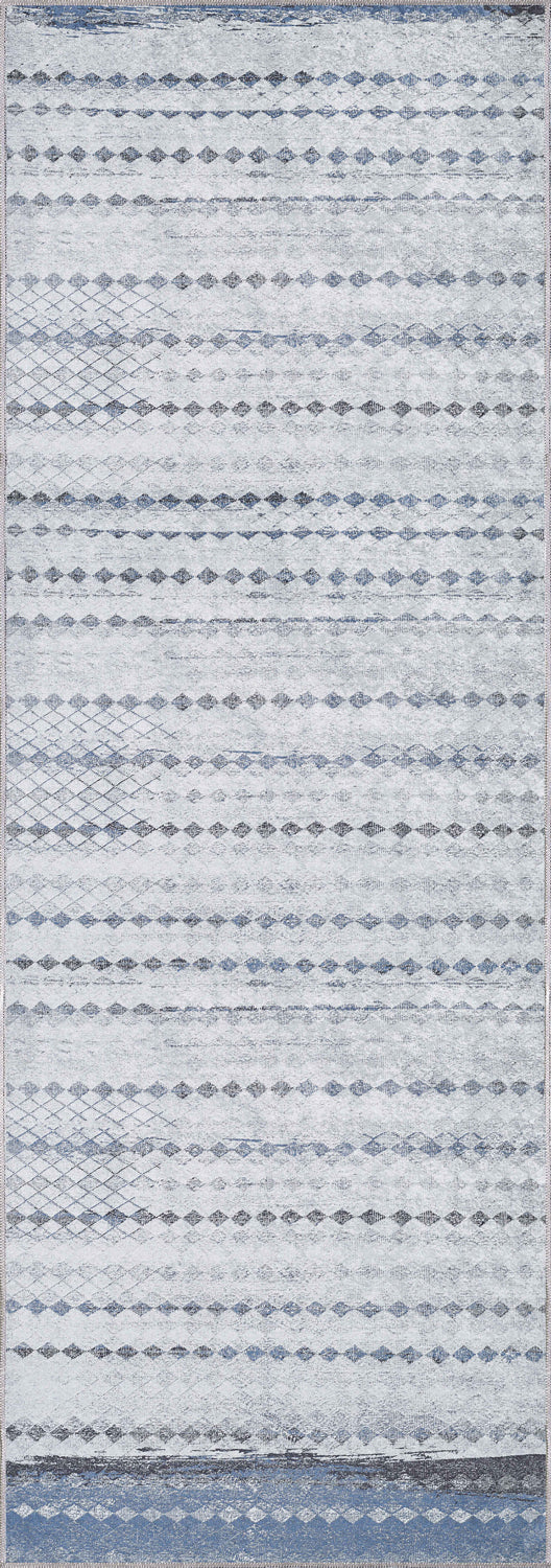 Quillon Blue Striped Rug