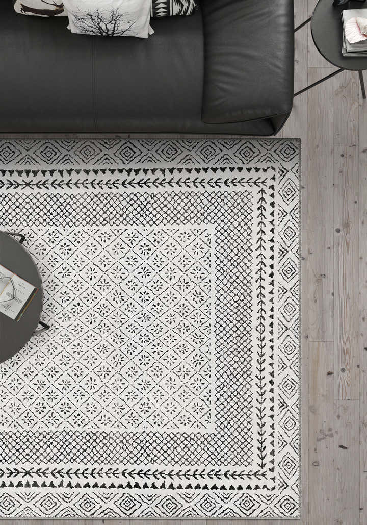 Calyra Grey Bordered Rug