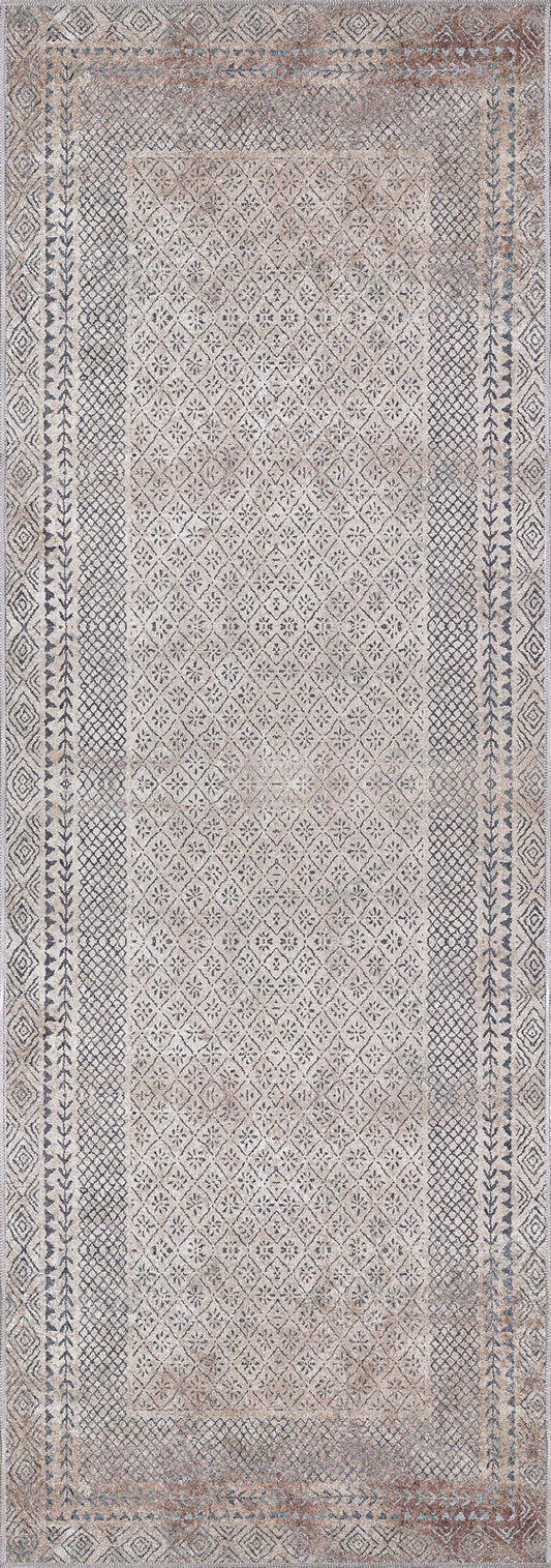 Calyra Bordered Beige Rug