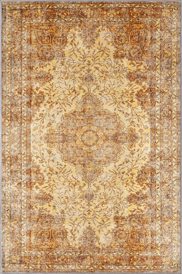 Hudson Yellow Medallion Rug