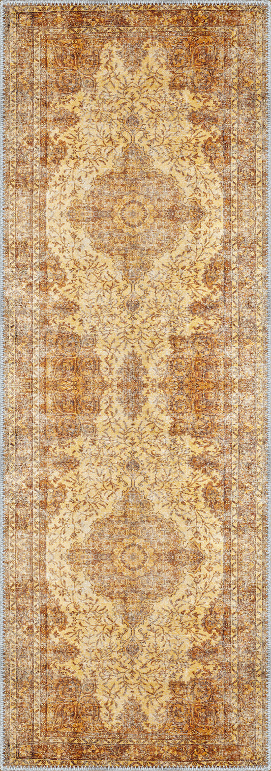 Hudson Yellow Medallion Rug