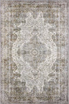 Hudson Green Beige Medallion Washable Rug