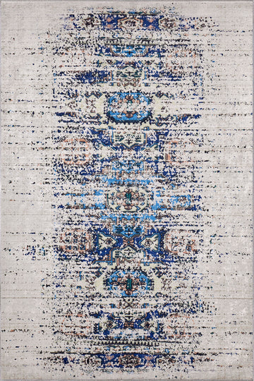 Zachary Blue Grey Distressed Rug