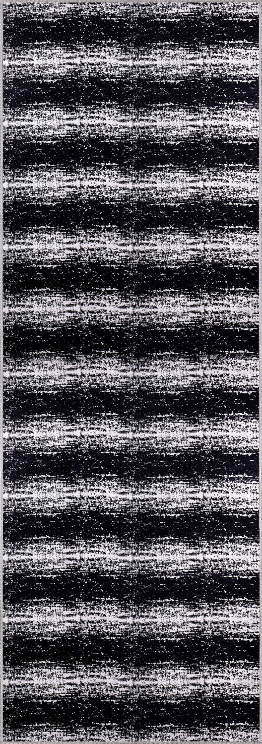 Vespera Striped Black and White Rug