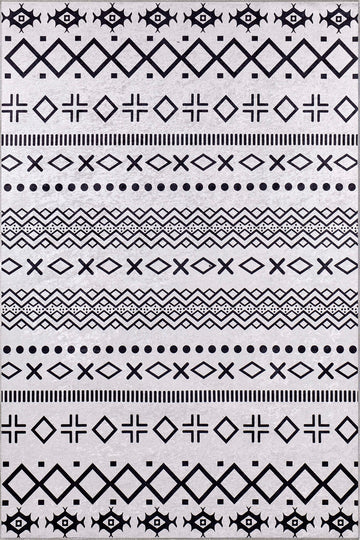 Gilyra Black and White Boho Rug