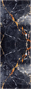 Zyphra Black Marble Rug