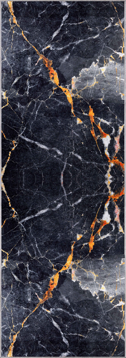 Zyphra Black Marble Rug