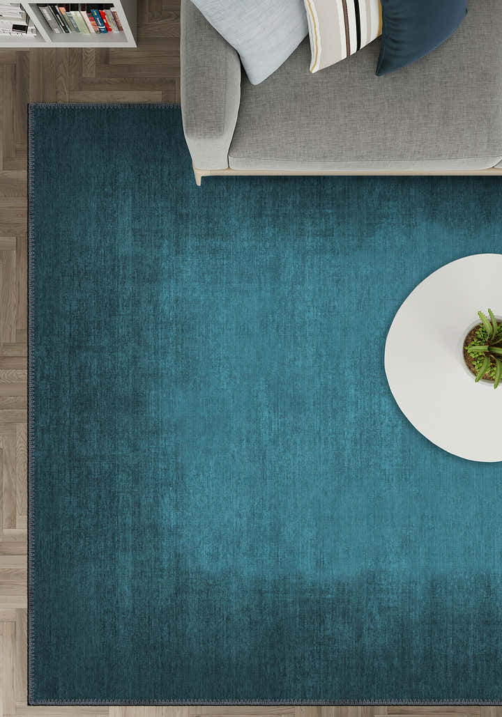 Olivia Ombre Teal Turquoise Rug